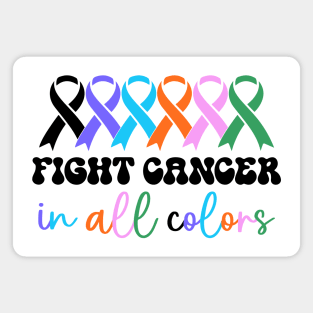 Multi colored ribbons cancer awareness Magnet